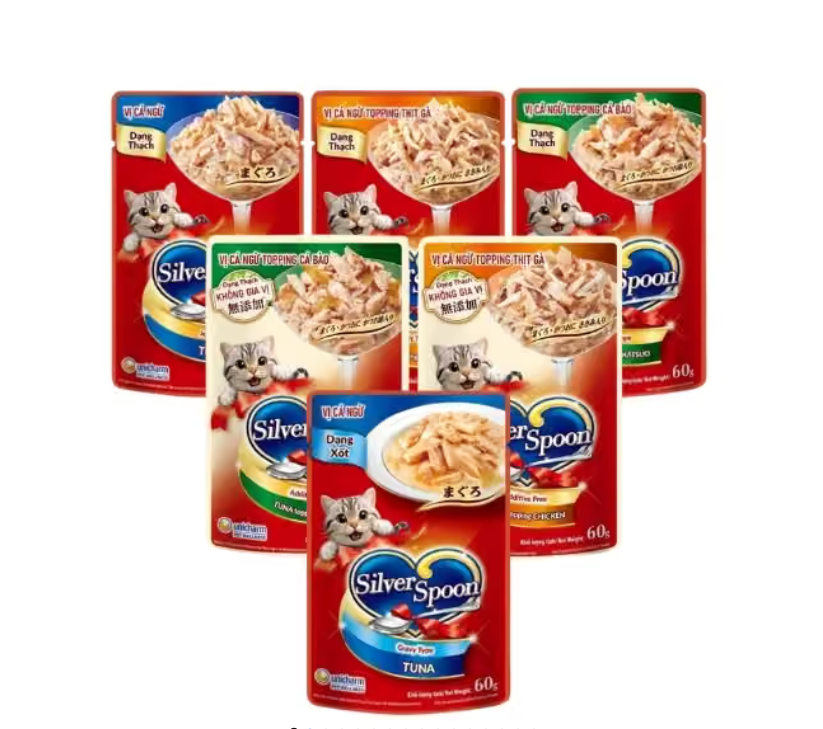 Pate Cho Mèo Silver Spoon Dạng Thạch 60g Chính Hãng Silver Spoon Dạng Thạch & Sốt 60g